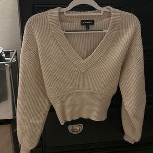 Express cropped knit sweater